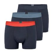 Schiesser 3P 95-5 Organic Cotton Woven Shorts Schwarz/Rot Baumwolle XX...