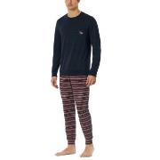 Schiesser X-Mas Long Pajamas Blau/Rot Baumwolle 50 Herren
