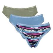Sloggi 3P GO Crush High Leg Briefs Blau/Grün Baumwolle Small Damen