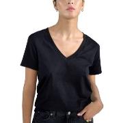 Bread and Boxers V-Neck Regular Tee Schwarz Ökologische Baumwolle Smal...