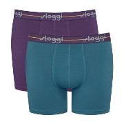 Sloggi 2P Men Start Short C2P Lila/Türkis Baumwolle Small Herren