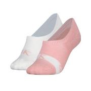 Calvin Klein 2P Glossy High Cut Footie Socks Weiß/Rosa Gr 39/42 Damen