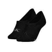 Calvin Klein 2P Glossy High Cut Footie Socks Schwarz Gr 39/42 Damen