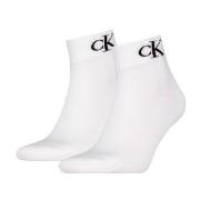 Calvin Klein 2P Monogram Quarter Socks Weiß Gr 39/42 Herren