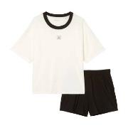 Marc O Polo Organic Cotton Short Pyjama Set Weiß/Schwarz Baumwolle Sma...