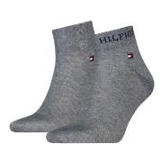 Tommy Hilfiger 2P Men Tab Quarter Socks Grau Gr 39/42 Herren