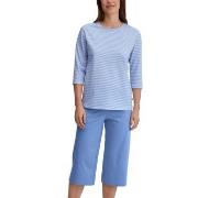Calida Lovely Nights Capri Pyjama Hellblau Baumwolle Small Damen