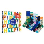 Happy socks 6P The Beatles Vinyl Gift Box Schwarz gemustert Baumwolle ...