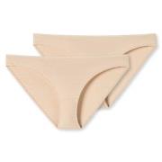 Schiesser 2P 95-5 Organic Cotton Mini Briefs Beige Baumwolle Small Dam...