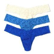 Hanky Panky 3P Low Rise Lace Thong Blau/Weiß Nylon One Size Damen