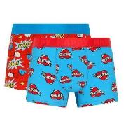 Happy socks 2P Super Dad Boxershorts Blau Baumwolle Medium Herren