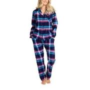 Damella Cotton Flannel Pyjamas Blau/Rosa Baumwolle Medium Damen