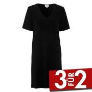 Damella Bamboo Short Sleeve Nightdress Schwarz Bambus Small Damen