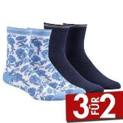 Damella 2P Bamboo Socks Marine/Blau Gr 39/42 Damen