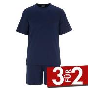 Damella Edward Short Sleeve Pyjamas Marine Baumwolle Small Damen