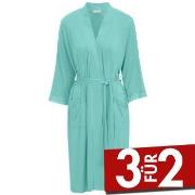 Damella Viscose Plain Lace Robe Aqua Viskose Small Damen