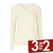 Damella Wool Long Sleeve Top Elfenbein Merinowolle Small Damen