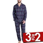 Jockey Cotton Flannel Pyjama Navy Baumwolle Small Herren