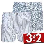 Jockey 2P Woven Boxer Shorts Blau/Weiß Baumwolle Small Herren