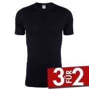Dovre Rib T-Shirt Schwarz Baumwolle Small Herren