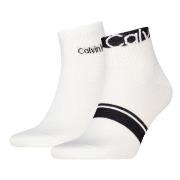 Calvin Klein 2P Cotton Logo Stripe Ankle Socks Weiß One Size Herren