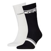 Calvin Klein 2P Cotton Logo Stripe Crew Socks Schwarz One Size Herren