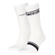Calvin Klein 2P Cotton Logo Stripe Crew Socks Weiß One Size Herren