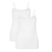 Bamboo basics 2P Vera Knitted Spaghetti Top Weiß Small Damen