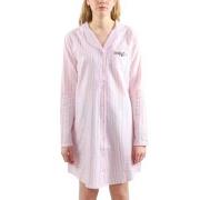 Esprit Calista Flannel Nightshirt Weiß/Rosa Baumwolle 38 Damen
