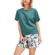 Calida Botanic Dreams Short Pyjamas Set Jadegrün Baumwolle Small Damen