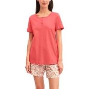 Calida Flower Nights Short Pyjamas Lachsrosa Baumwolle Small Damen