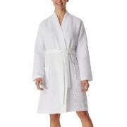 Schiesser Essentials Waffle Bathrobe Weiß Baumwolle Small Damen