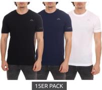 15er Pack Kappa Herren Baumwoll-Shirt Sparpack Rundhals-Shirt mit klei...