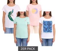 2er Sparpack AjC Damen T-Shirt mit verschiedenen Prints kurzärmliges S...