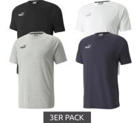 3er Pack PUMA team FINAL Casuals nachhaltiges Herren Kurzarm-Shirt mit...