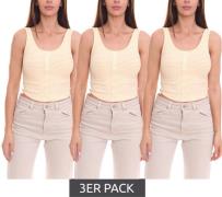 3er Pack LTB KOBELE Damen T-Shirt Sommer-Shirt gestreiftes Crop-Top 14...