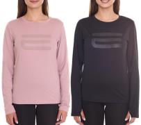 OXIDE Damen Sport-Pullover dünner Longsleeve mit Frontprint Sport-Ausr...