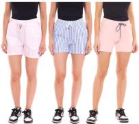 DELMAO Damen Shorts kurze Hose mit seitlichen Eingriffstaschen Blau/We...