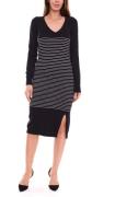 AjC Damen Pullover-Kleid gestreift Midi-Kleid Strick-Kleid 52490724 Sc...