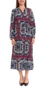 DELMAO Damen Midi-Kleid mit Allover-Print Langarm-Kleid Sommer-Kleid 5...