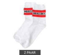 2 Paar BIKKEMBERGS Herren lange Socken mit Markenschriftzug Baumwoll-S...