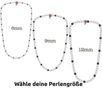 WOOD FELLAS Mode-Schmuck coole Holz-Kette Deluxe Pearl Necklace Weiß/S...