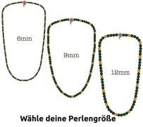 WOOD FELLAS Holz-Kette lässiger Mode-Schmuck Deluxe Pearl Necklace Grü...