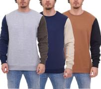 BLEND Lambros Herren Sweater mit Colorblock-Design Rundhals-Pullover n...