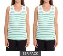 2er Sparpack DELAMO Striped Tanktop enganliegendes Damen Baumwoll-Shir...