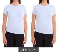 2er Sparpack Tamaris Damen Sommer-Shirt T-Shirt mit seitlicher Raffung...