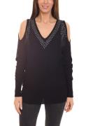 MELROSE Batwing Party Damen Langarm-Shirt mit Cut-Outs Ausgeh-Top mit ...