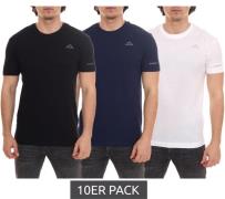 10er Pack Kappa Herren Baumwoll-Shirt Rundhals-Shirt mit kleinem Logo-...