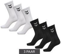 3 Paar hummel Basic Crew-Socken mit Kontrastwinkel Baumwoll-Strümpfe S...