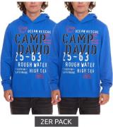 2er Pack CAMP DAVID Herren Sweat-Pullover mit Baumwollanteil Kapuzen-P...